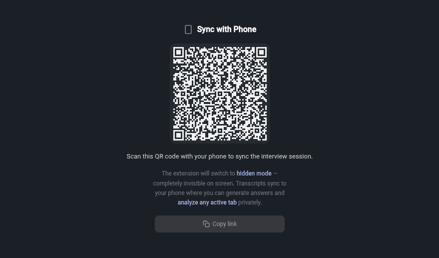 Sync with phone via QR code
